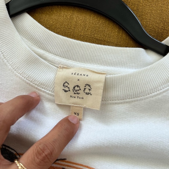 🌸SEZANE x Sea NY sweatshirt in cotton “I need vitamin Sea” good condition - Picture 8 of 15